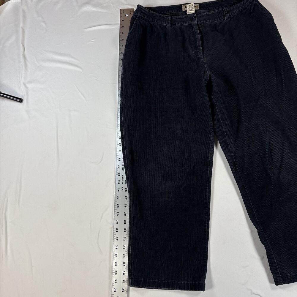 Vintage 90s LL Bean Corduroy Pants Curvy Fit Womens Pants Navy Blue Size 12 - Picture 14 of 16